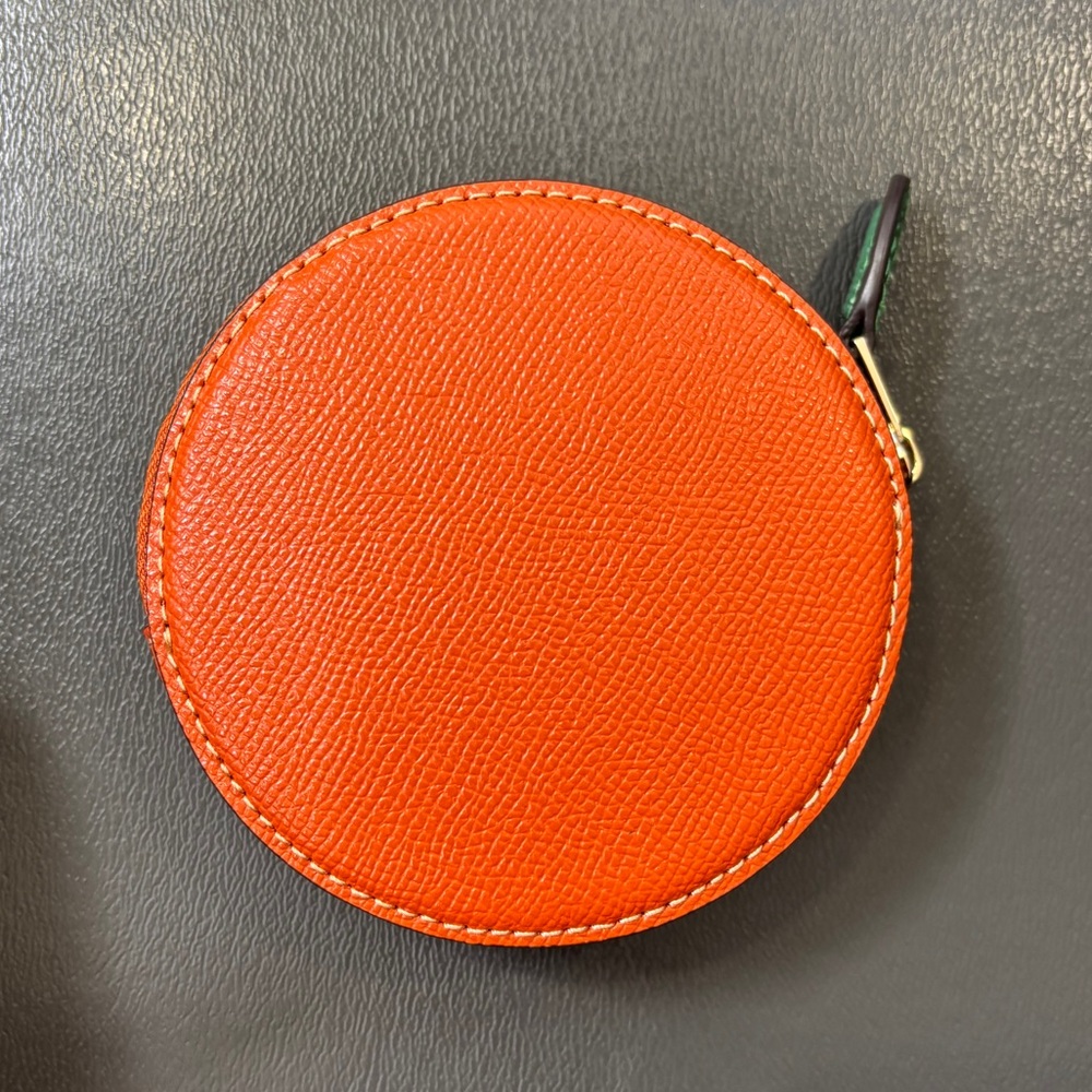 Coach Vibrant Orange Round Coin Purse - Picture 2 of 5